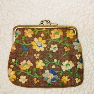 Vintage floral change purse